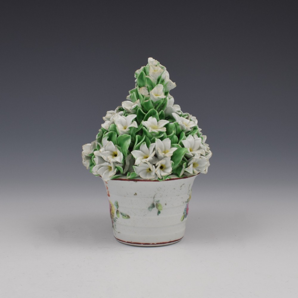 18th Century Derby Porcelain Vase Of Flowers c.1765 View II