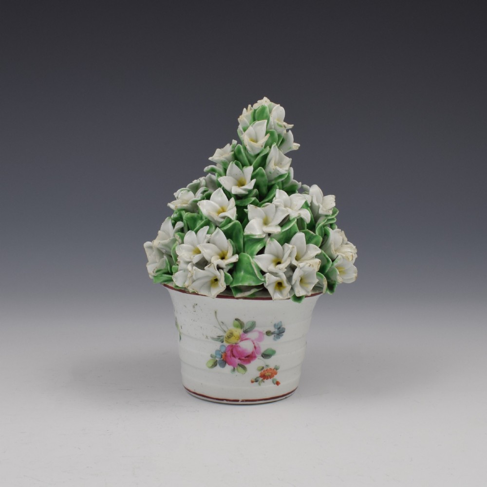 18th Century Derby Porcelain Vase Of Flowers c.1765 View III