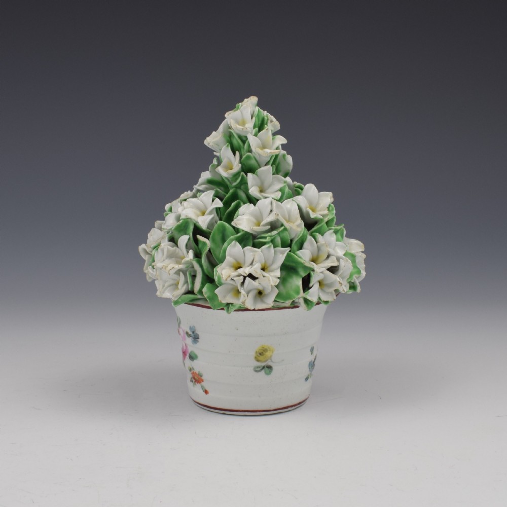 18th Century Derby Porcelain Vase Of Flowers c.1765 View IV