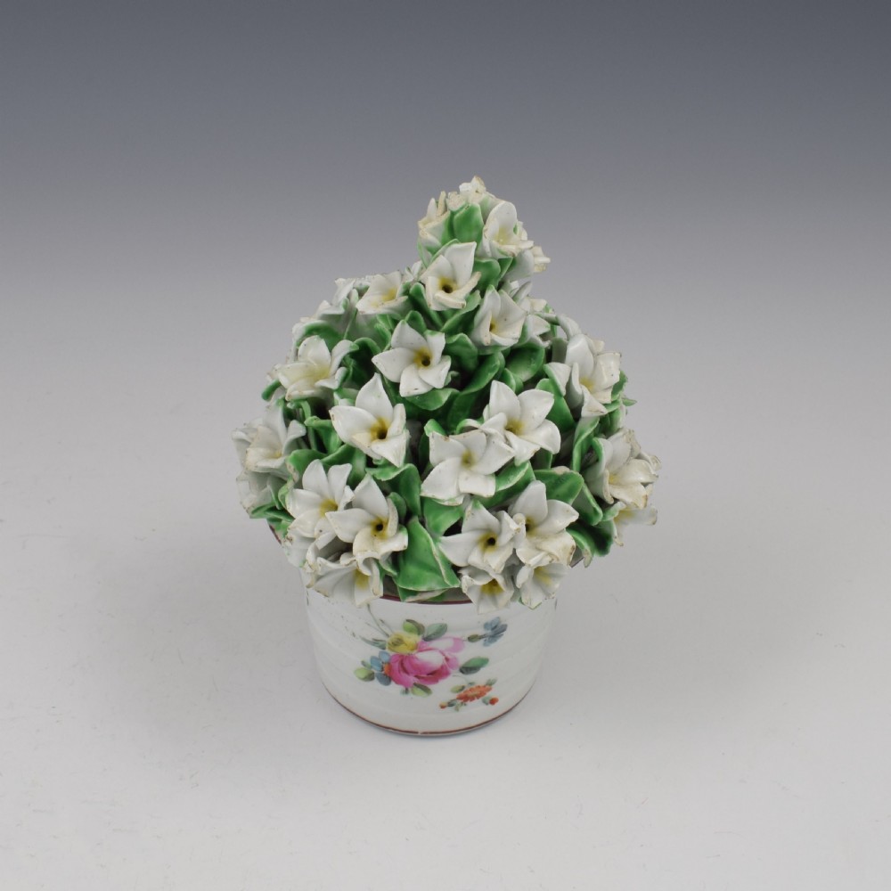 18th Century Derby Porcelain Vase Of Flowers c.1765 View VI
