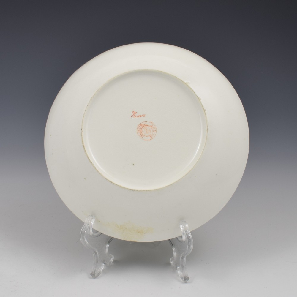 Pair Of Bloor Derby Porcelain Armorial Botanical Saucer Dishes View VIII