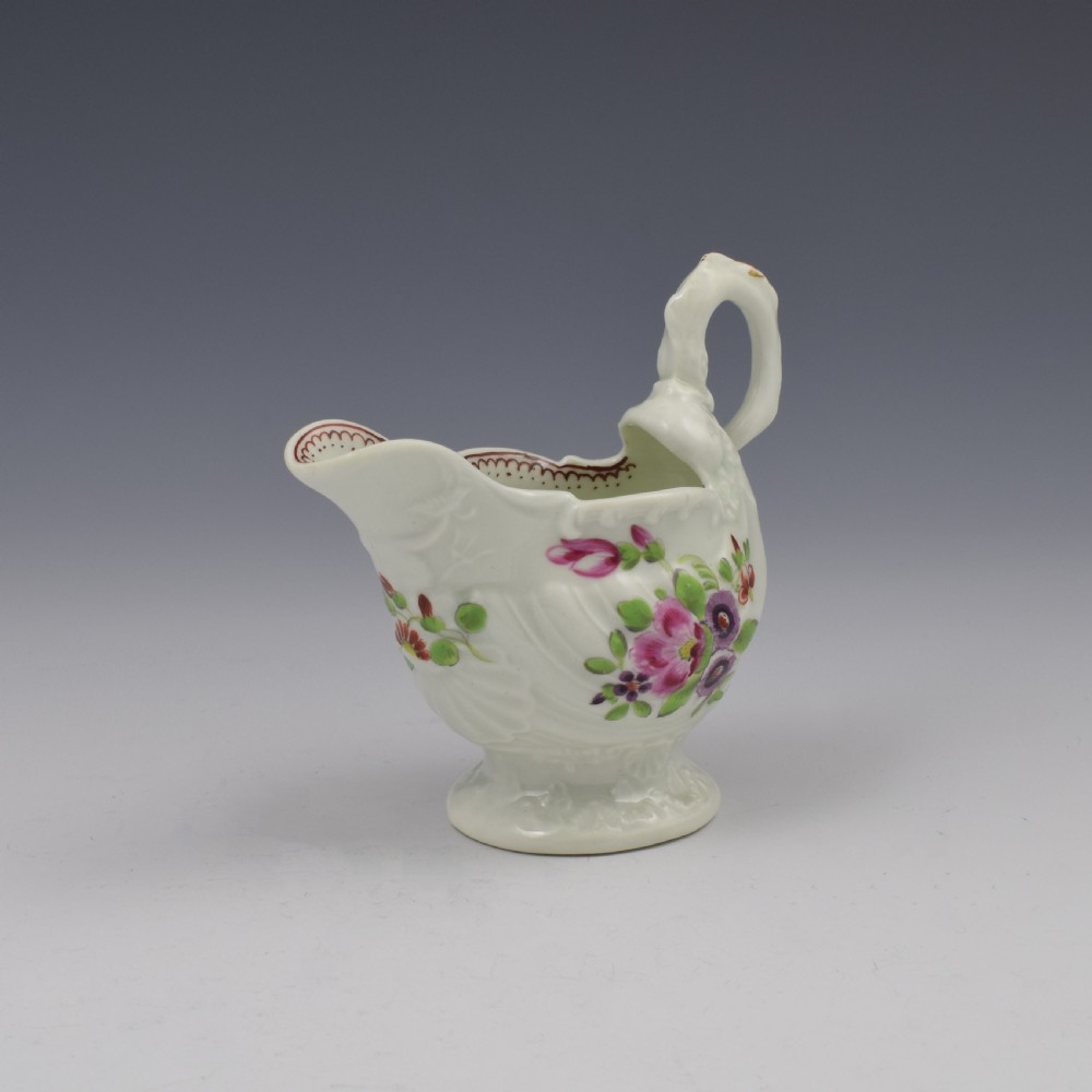 First Period Worcester Porcelain Dolphin Ewer Cream Boat c.1765-1770 View II