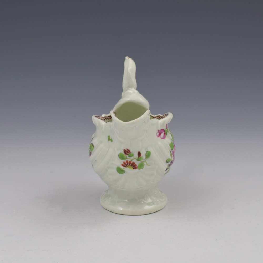 First Period Worcester Porcelain Dolphin Ewer Cream Boat c.1765-1770 View III