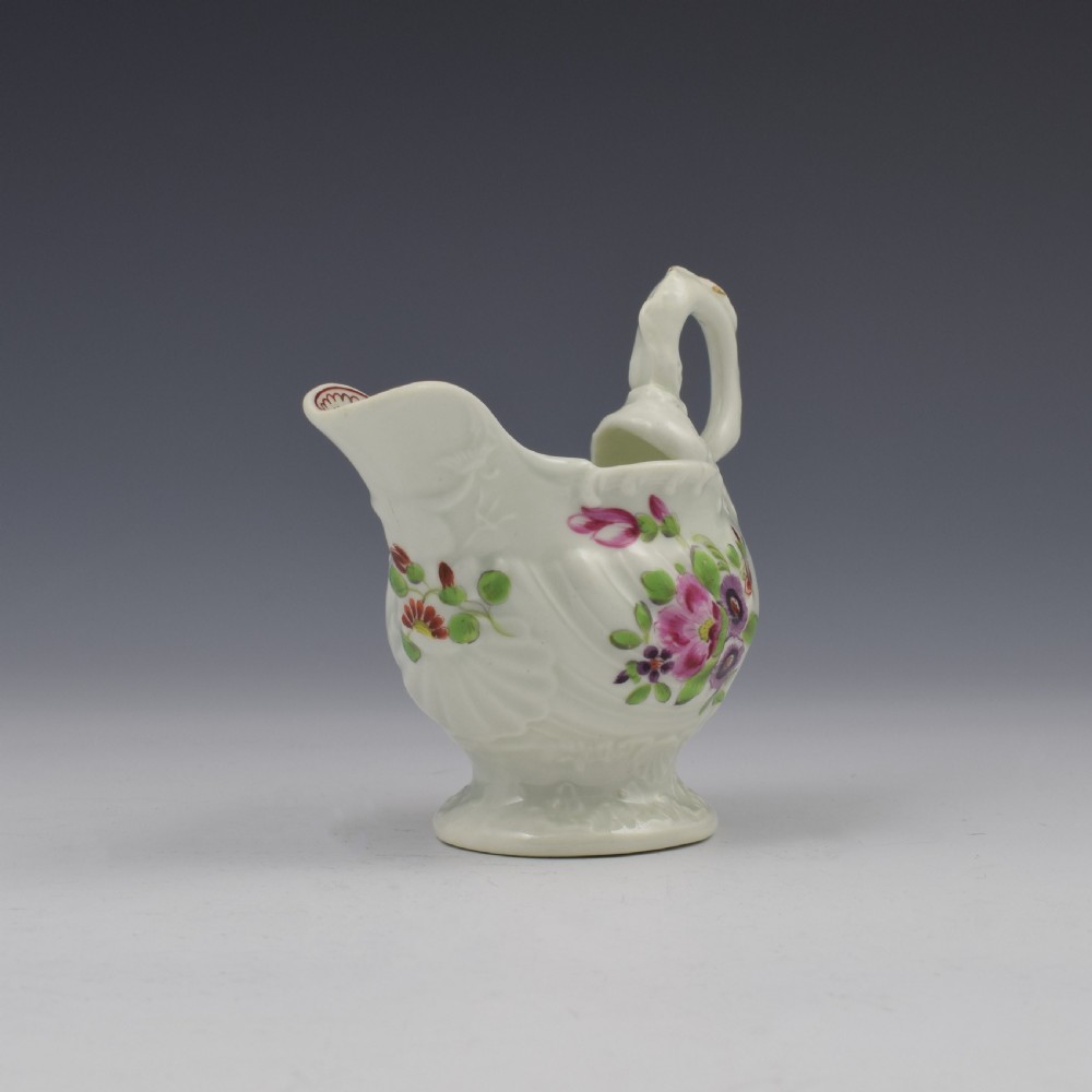 First Period Worcester Porcelain Dolphin Ewer Cream Boat c.1765-1770 View IV