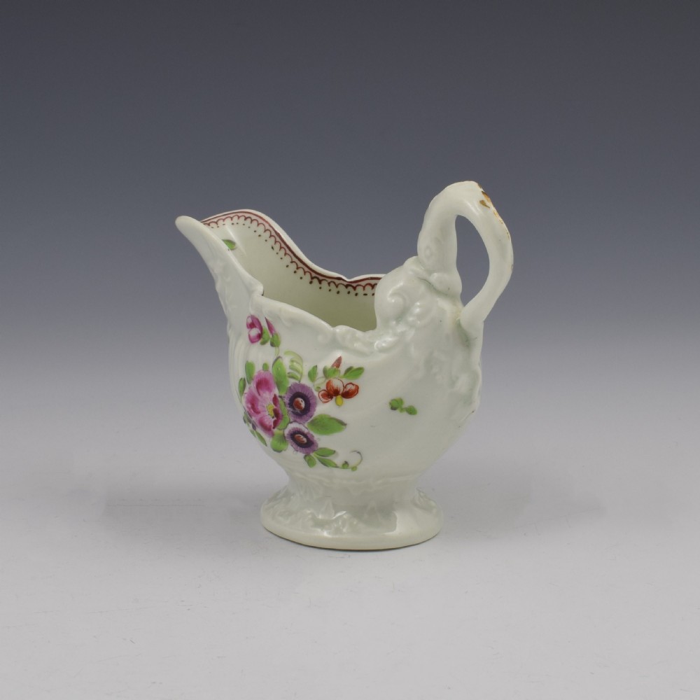 First Period Worcester Porcelain Dolphin Ewer Cream Boat c.1765-1770 View IX
