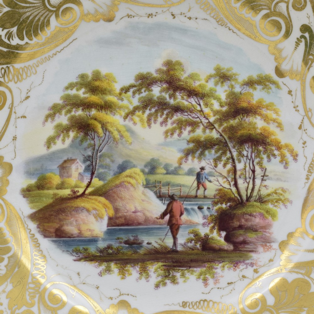 Derby Porcelain Dessert Plate George Robertson Landscape View In Wales View II