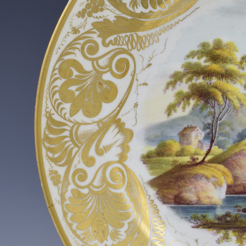 Derby Porcelain Dessert Plate George Robertson Landscape View In Wales View IV