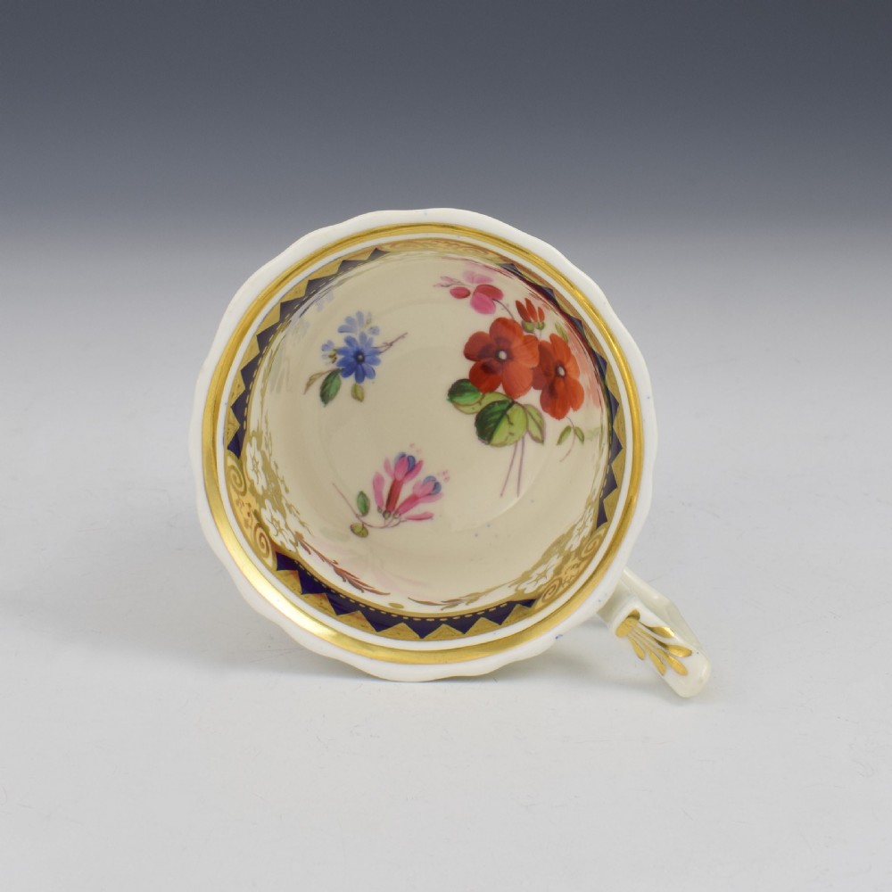Ridgway Porcelain Coffee Cup & Saucer c.1825 Pattern 2/1865 View IX