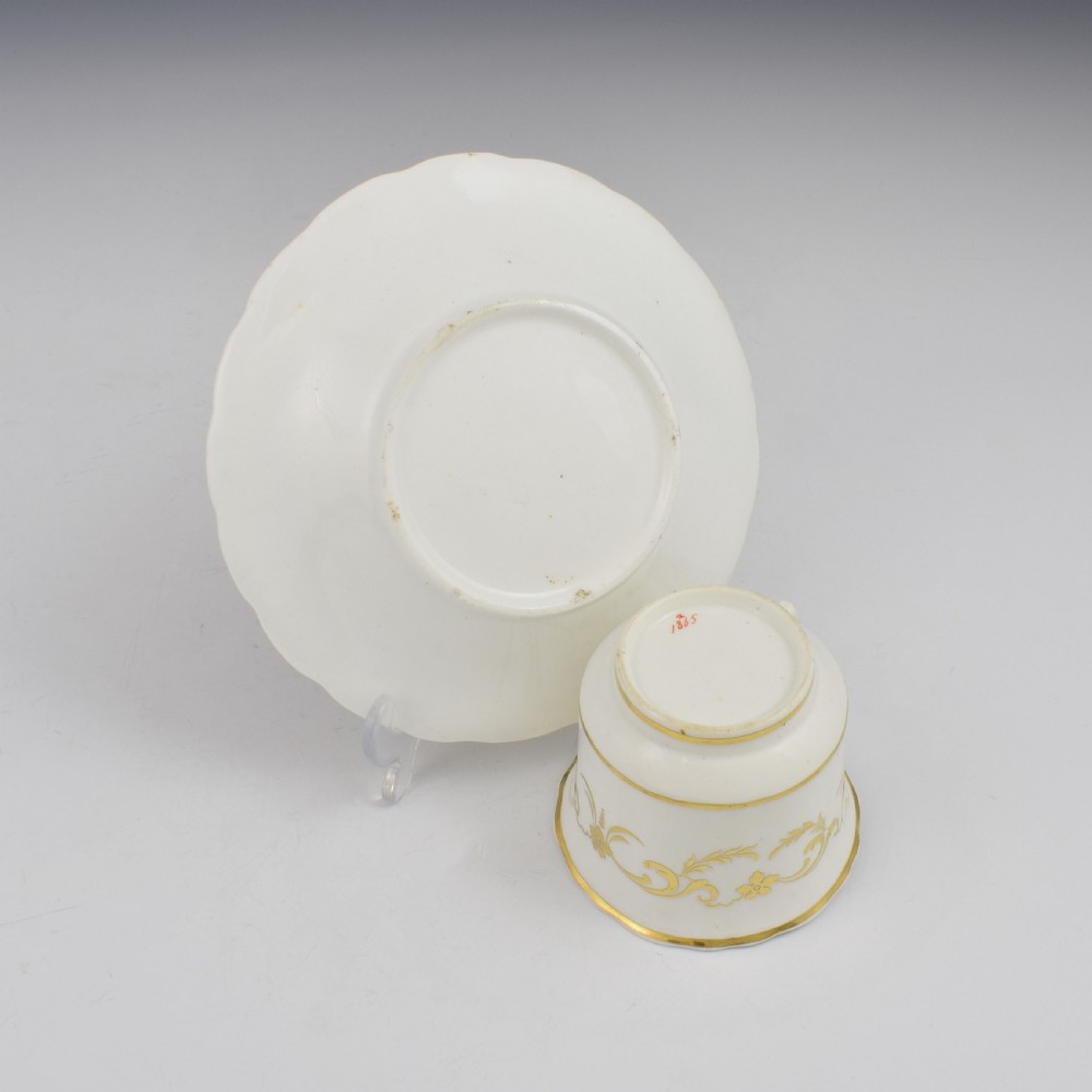 Ridgway Porcelain Coffee Cup & Saucer c.1825 Pattern 2/1865 View X