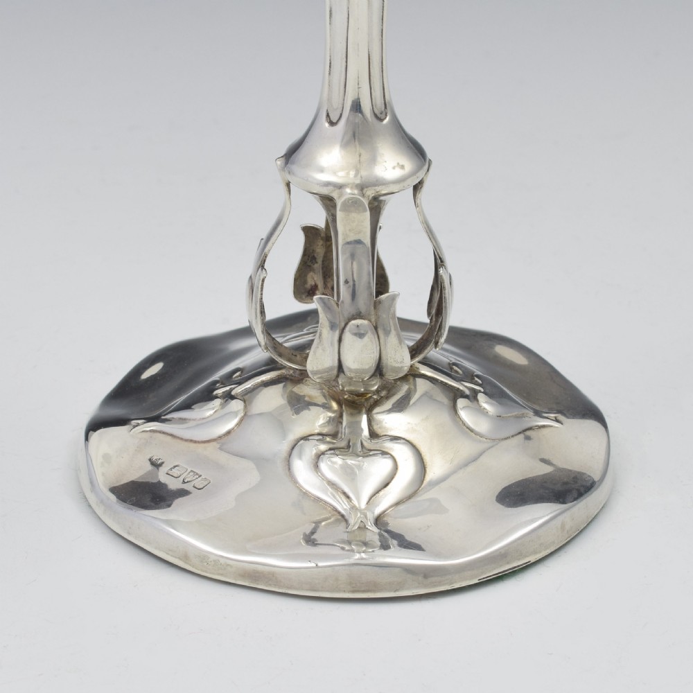 Edwardian Art Nouveau Silver Vase Chester 1903 View IX