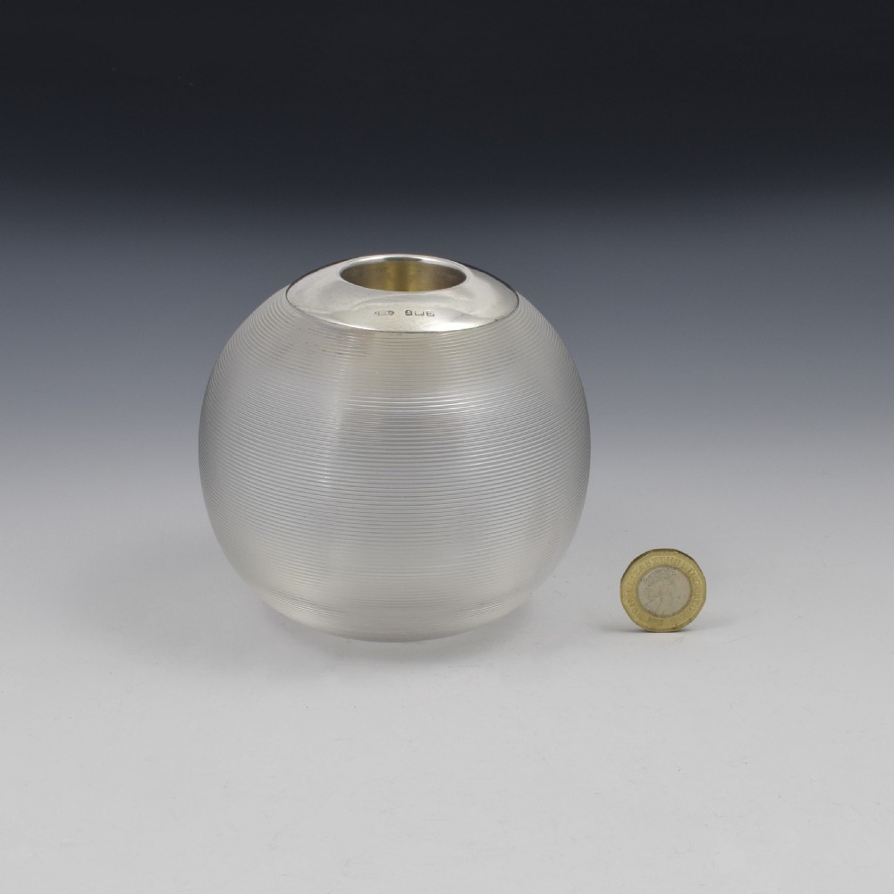 Very Large Threaded Glass & Silver Match Striker Vesta