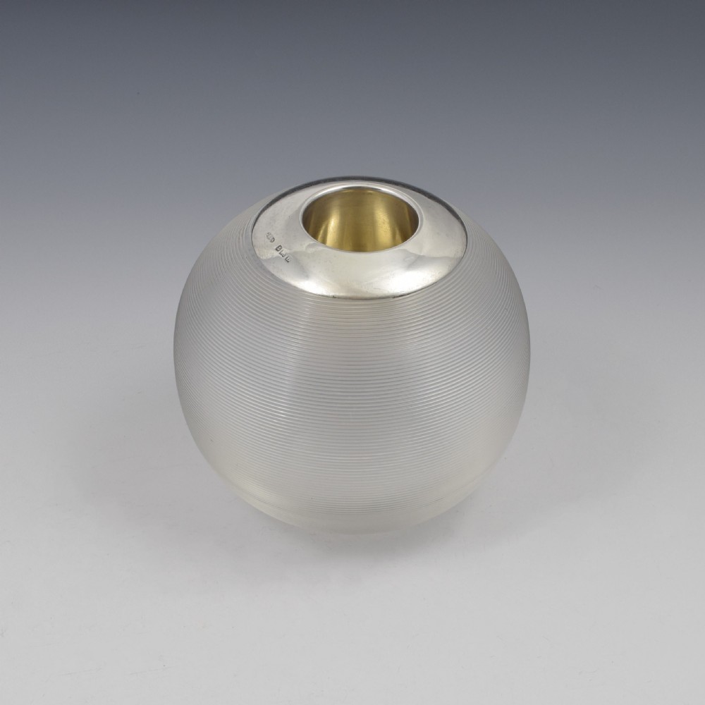 Very Large Threaded Glass & Silver Match Striker Vesta View III