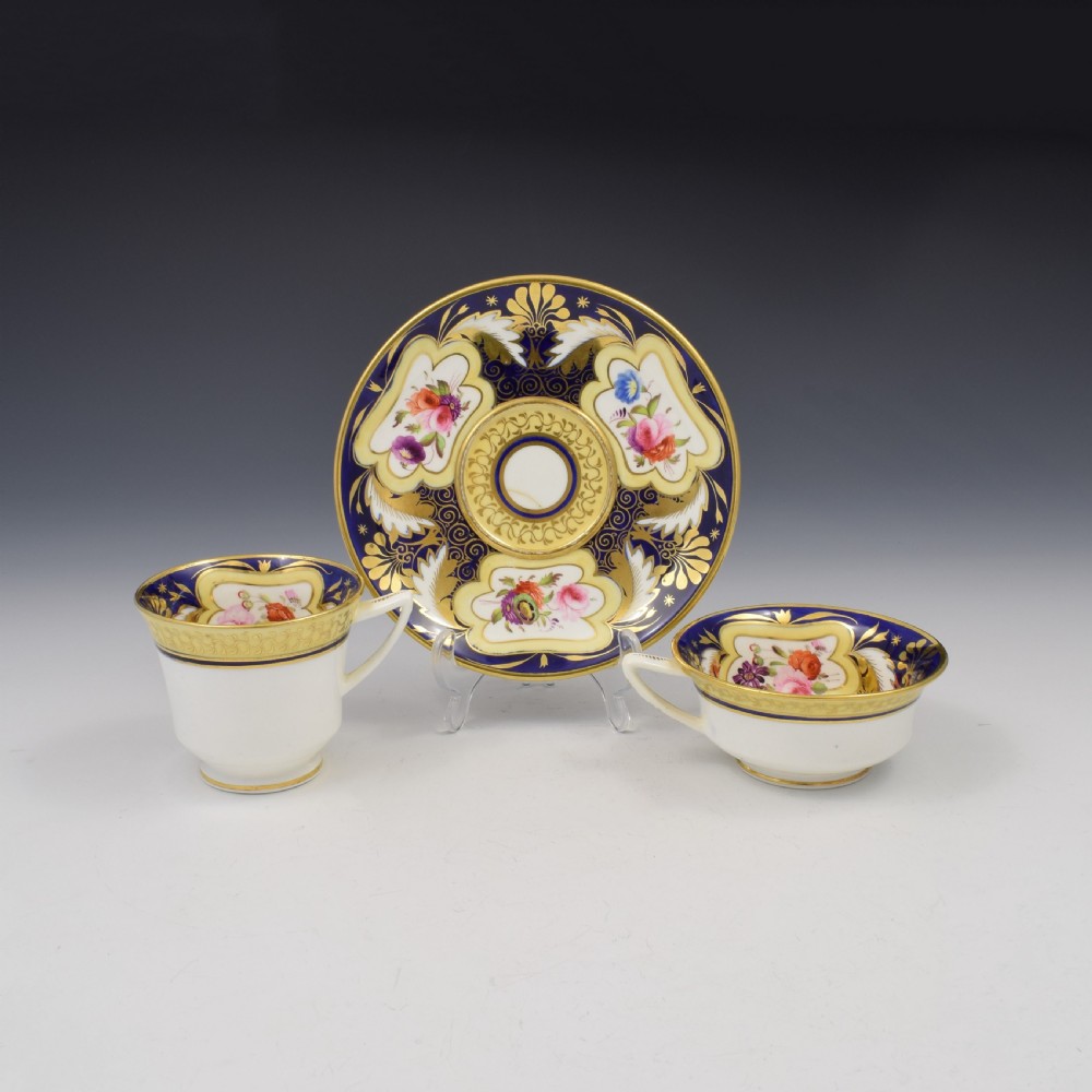 H & R Daniel Etruscan Shape Cup & Saucer Trio Pattern 3859 c.1820