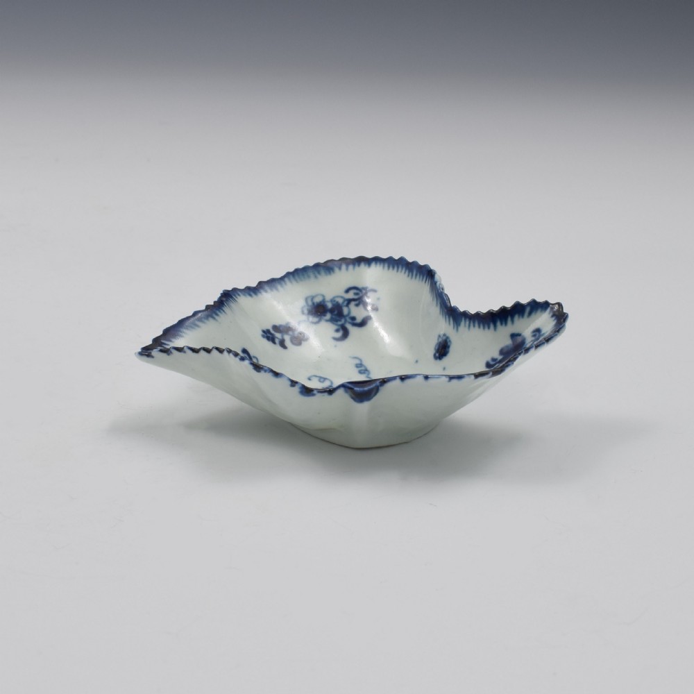 First Period Worcester Porcelain Leaf Vine Pickle Dish c.1765 View VI