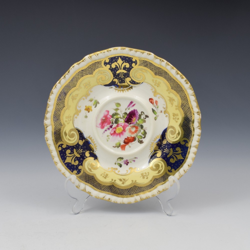 H & R Daniel Porcelain Second Gadroon Tea Cup & Saucer Pattern 4058 c.1825 View IV