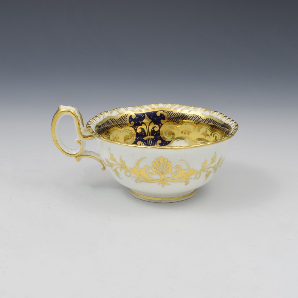 H & R Daniel Porcelain Second Gadroon Tea Cup & Saucer Pattern 4058 c.1825 View V