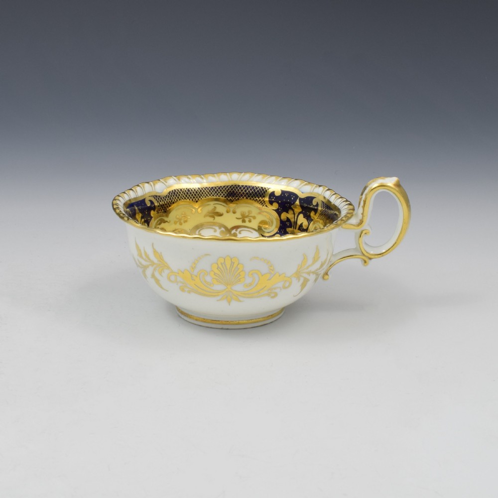 H & R Daniel Porcelain Second Gadroon Tea Cup & Saucer Pattern 4058 c.1825 View VI