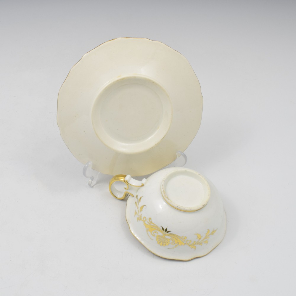 H & R Daniel Porcelain Second Gadroon Tea Cup & Saucer Pattern 4058 c.1825 View XI