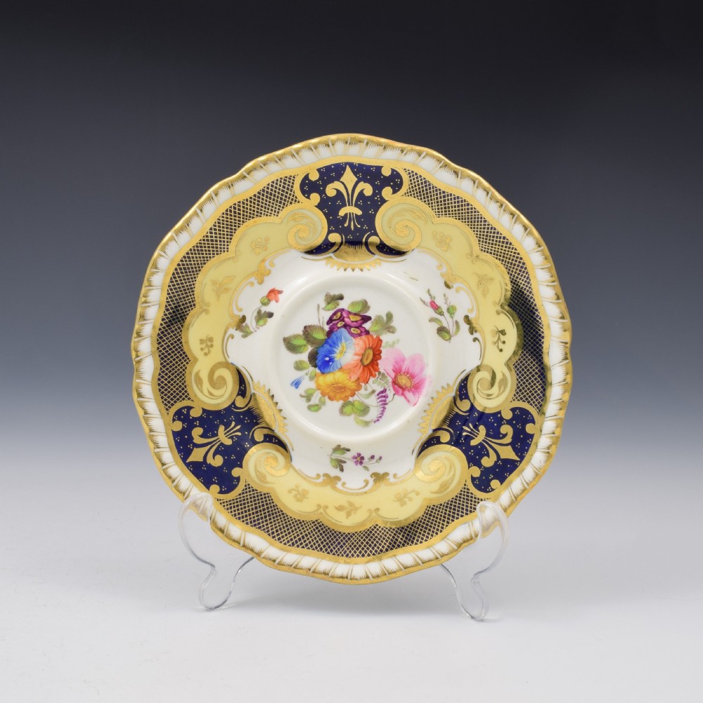 
H & R Daniel Porcelain Second Gadroon Coffee Cup & Saucer Pattern 4058 c.1825 View IX