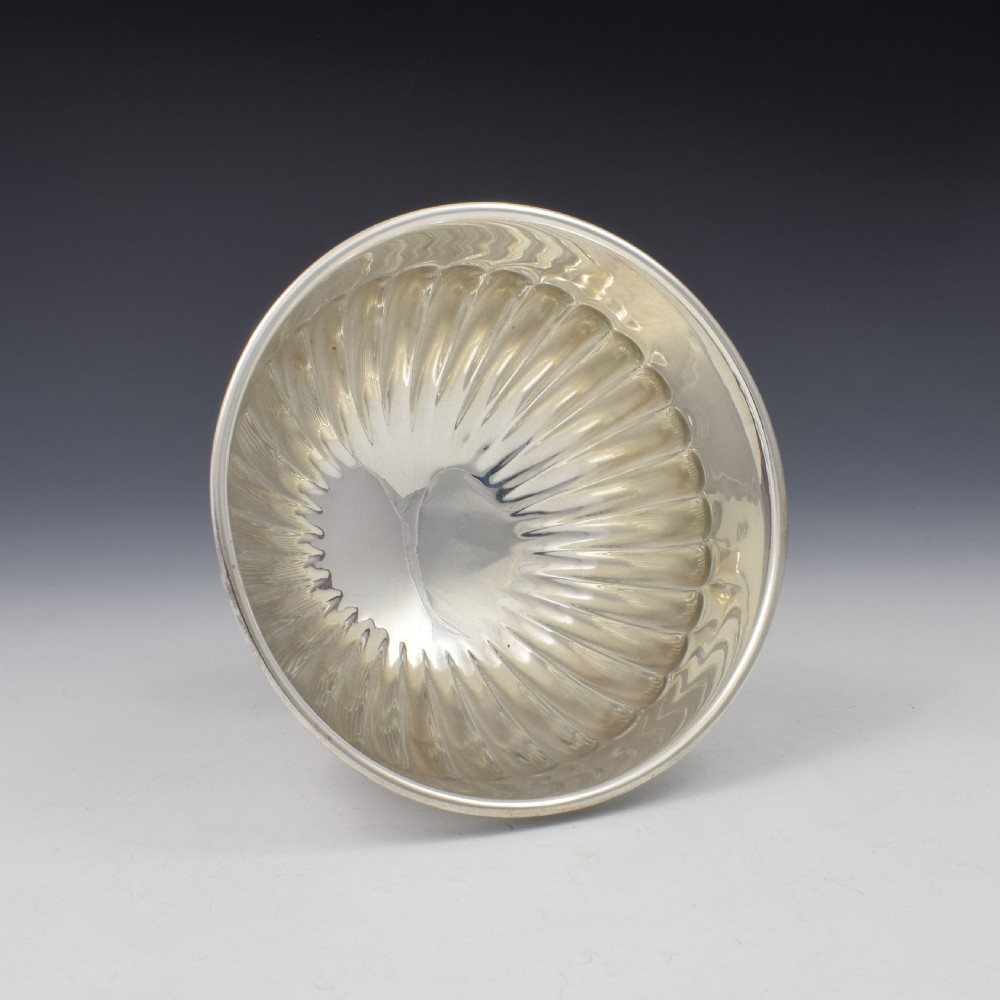 Melon Fluted Silver Pedestal Rose Bowl  View VI
