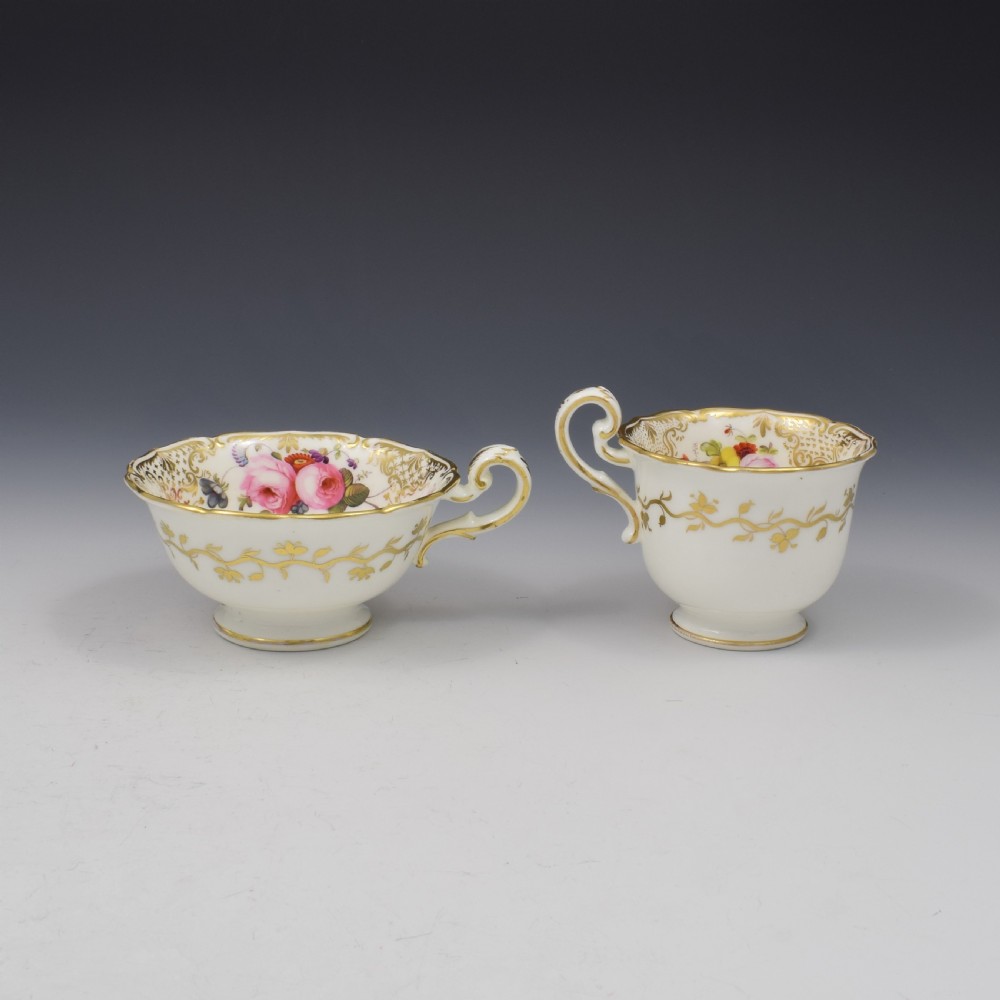 Coalport Porcelain No 7 Shape Tea & Coffee Cup & Saucer Trio c.1830 View III