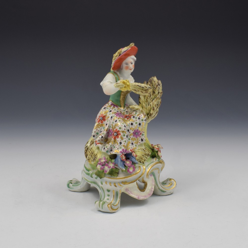Bow Porcelain Allegorical Figure Of Summer (Seated Rustic Seasons) c.1765 View II