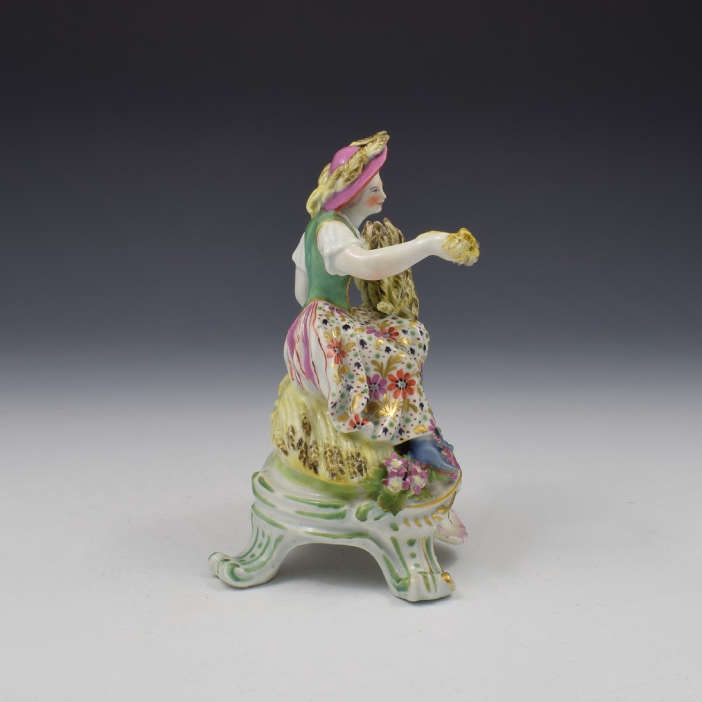 Bow Porcelain Allegorical Figure Of Summer (Seated Rustic Seasons) c.1765 View III