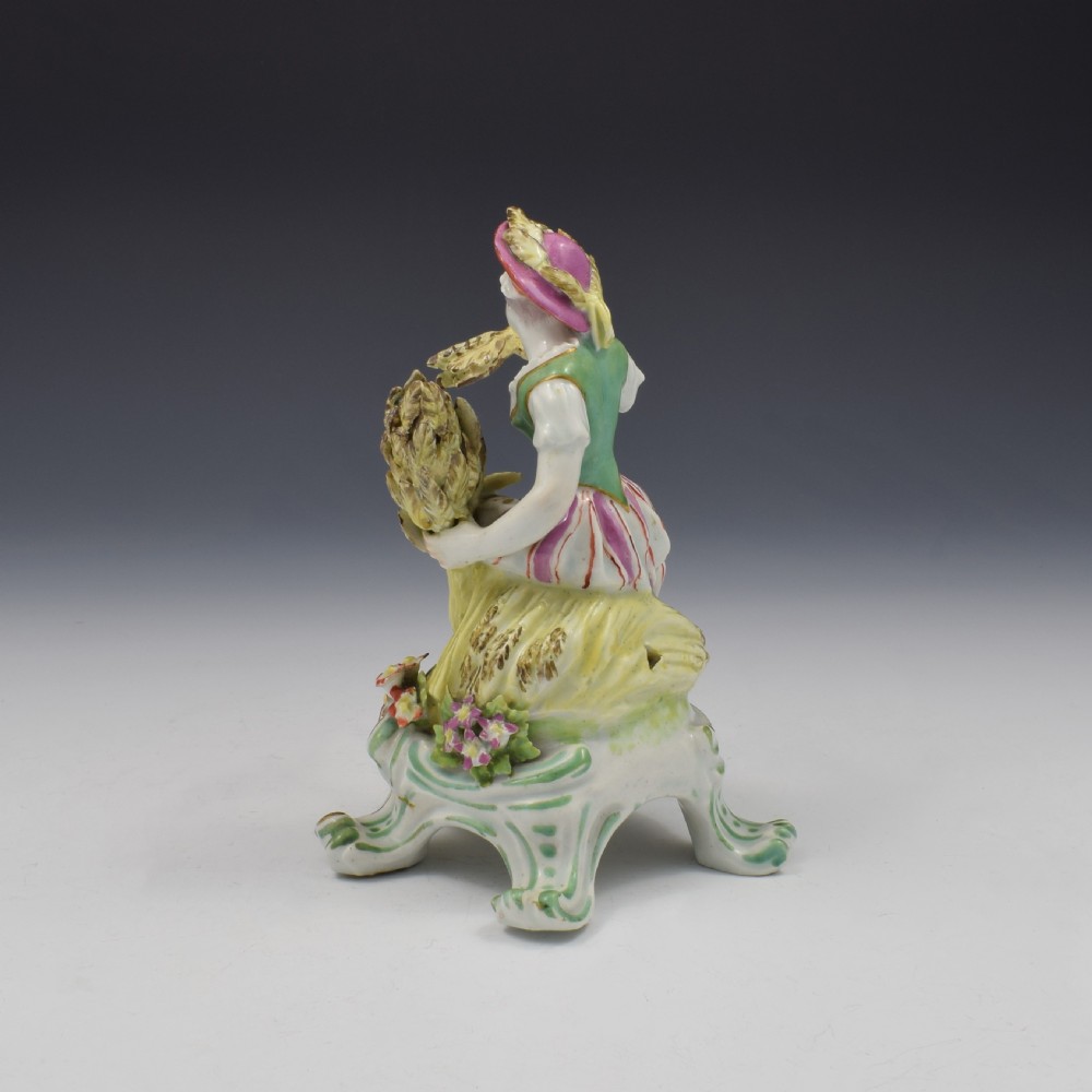 Bow Porcelain Allegorical Figure Of Summer (Seated Rustic Seasons) c.1765 View V