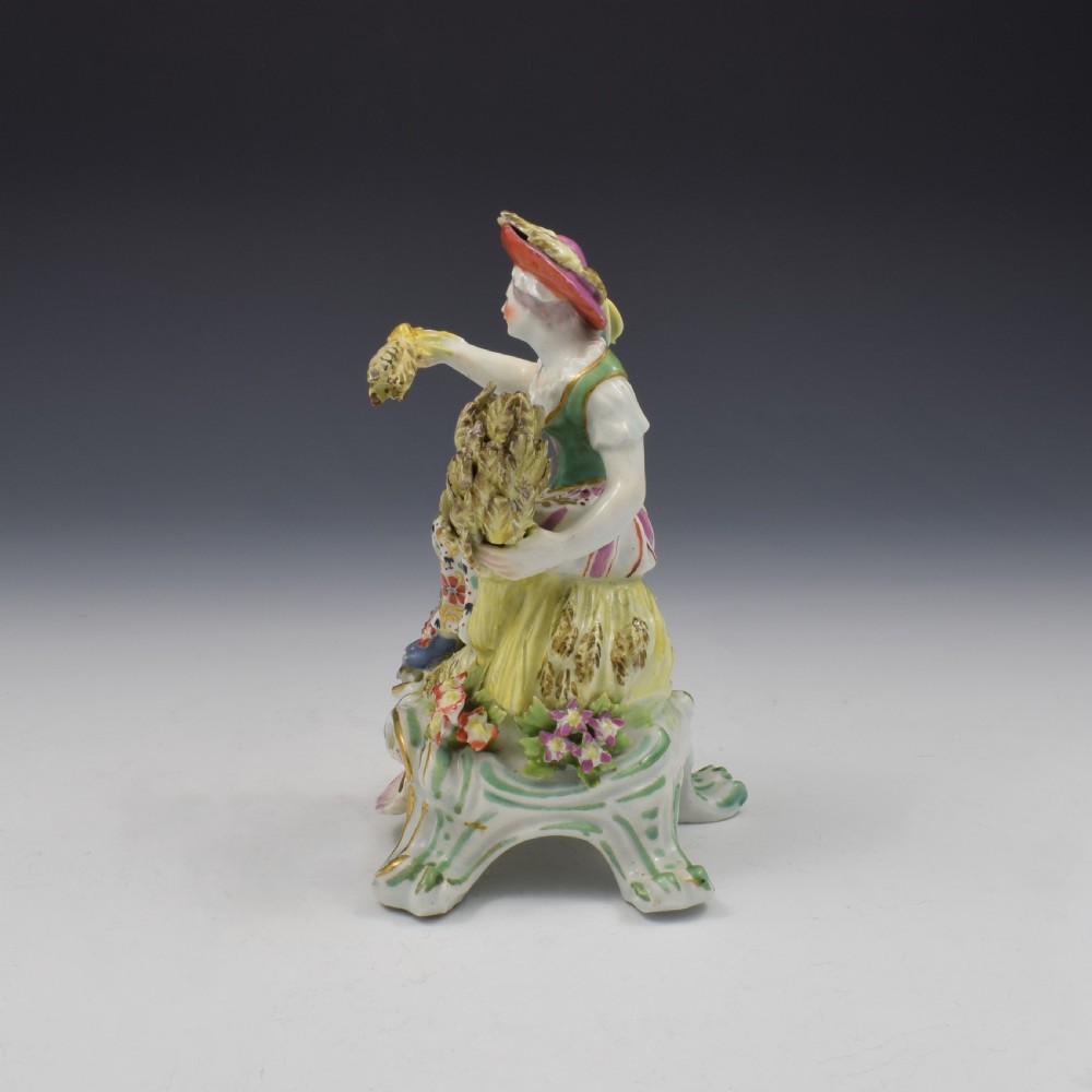 Bow Porcelain Allegorical Figure Of Summer (Seated Rustic Seasons) c.1765 View VI