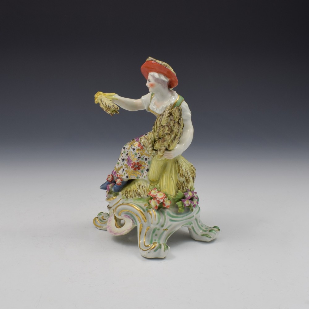 Bow Porcelain Allegorical Figure Of Summer (Seated Rustic Seasons) c.1765 View VII