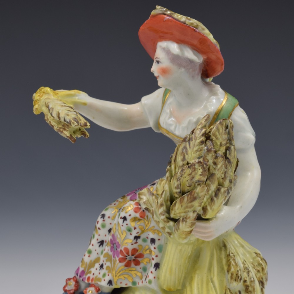 Bow Porcelain Allegorical Figure Of Summer (Seated Rustic Seasons) c.1765 View VIII