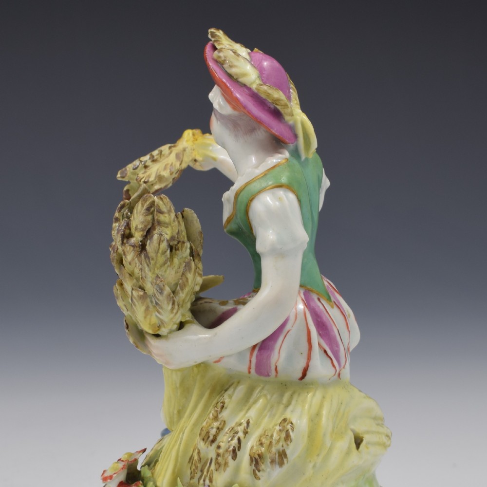 Bow Porcelain Allegorical Figure Of Summer (Seated Rustic Seasons) c.1765 View IX