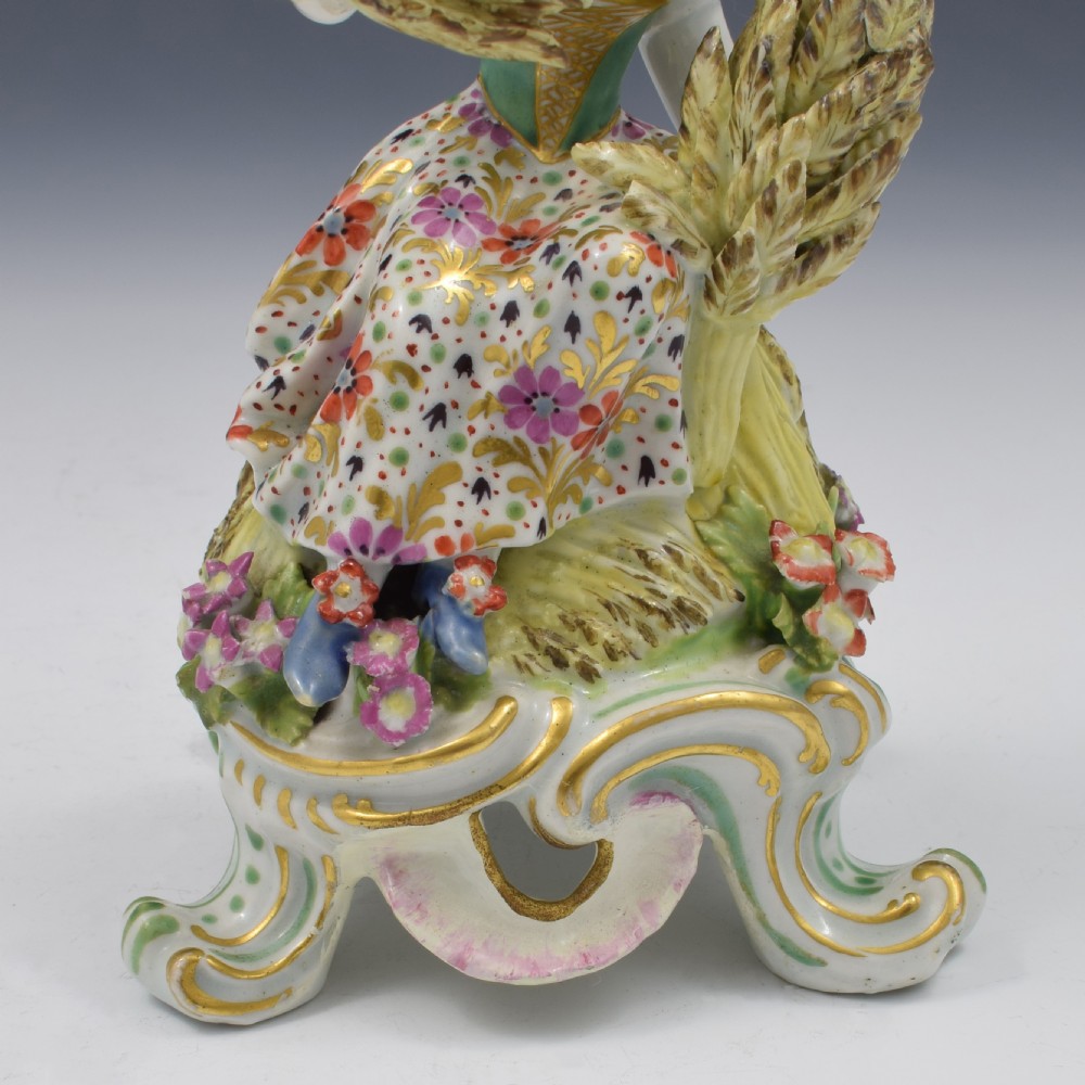 Bow Porcelain Allegorical Figure Of Summer (Seated Rustic Seasons) c.1765 View XII