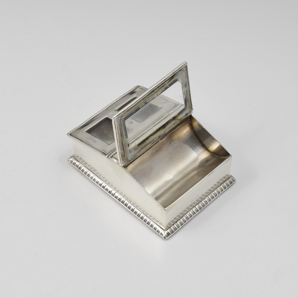 Victorian Silver Greenhouse Cold Frame Triple Compartment Stamp Box View VII