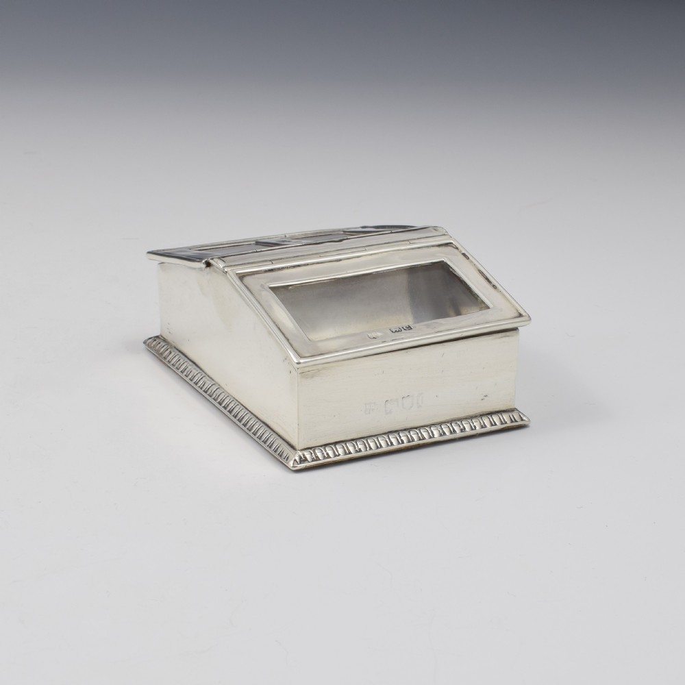 Victorian Silver Greenhouse Cold Frame Triple Compartment Stamp Box View X