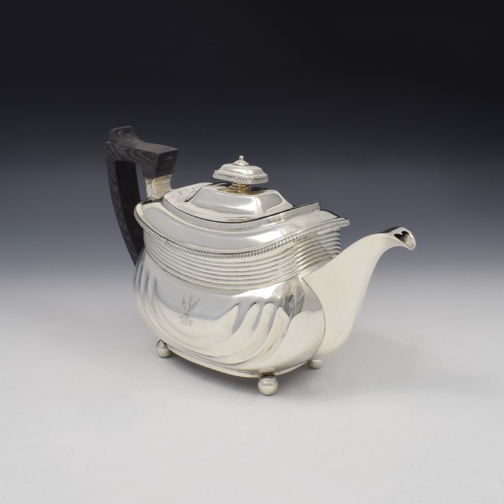 Fine Georgian Silver Bombe Teapot 1806 View II