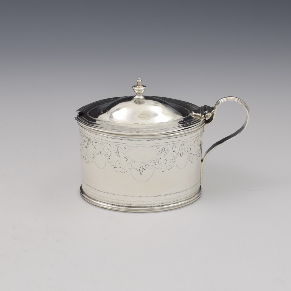 Georgian Silver Oval Mustard Pot 1797 Solomon Hougham 