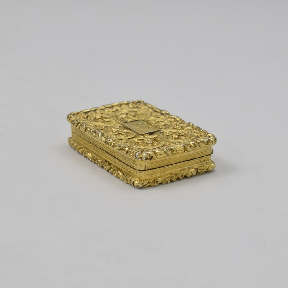 Fine Georgian Silver Gilt Vinaigrette John Bettridge View VII