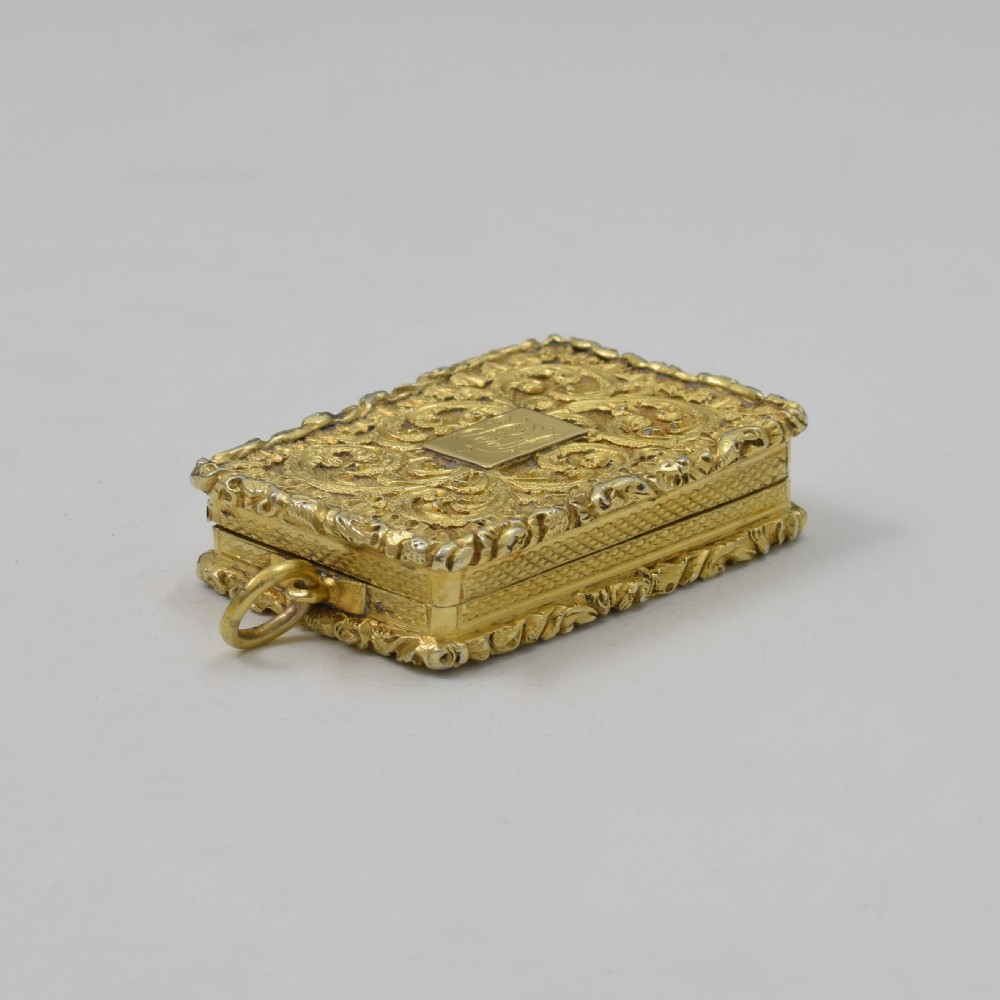 Fine Georgian Silver Gilt Vinaigrette John Bettridge View IX