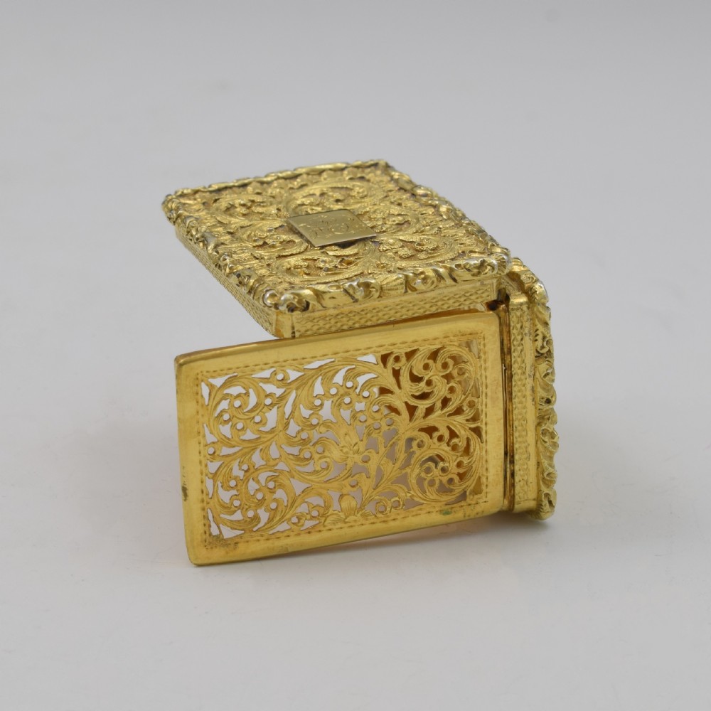 Fine Georgian Silver Gilt Vinaigrette John Bettridge View XI