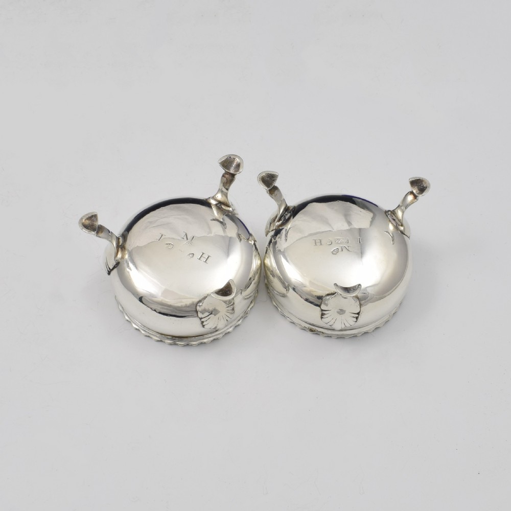 Pair Of Georgian Irish Silver Salts Dublin William Bond View VI