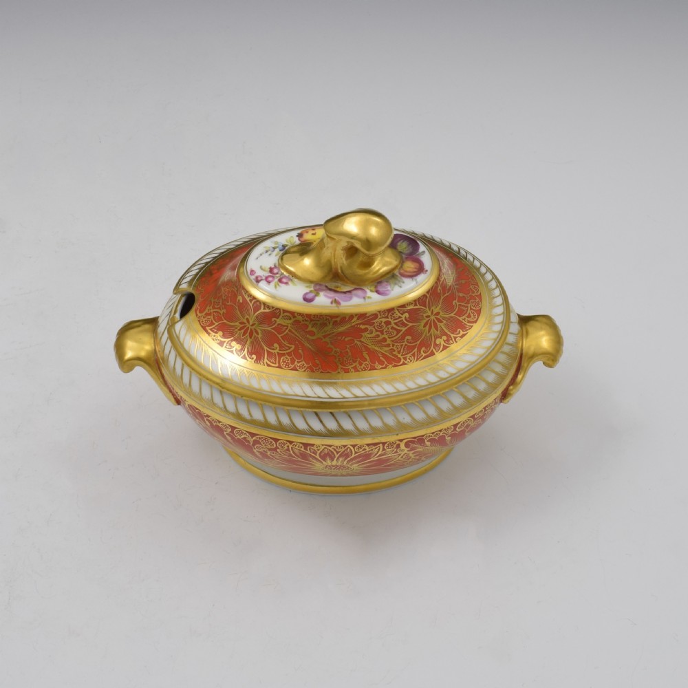 Fine Georgian Coalport Porcelain Dessert Sauce Tureen & Stand c.1805 View VIII
