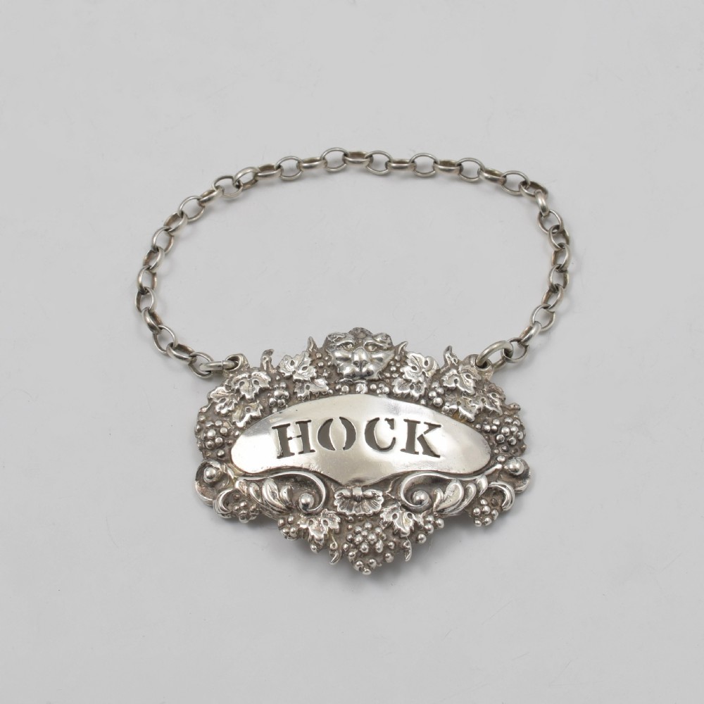 Georgian Silver Hock Decanter Wine Label Rare Leopard Head c.1835 View II