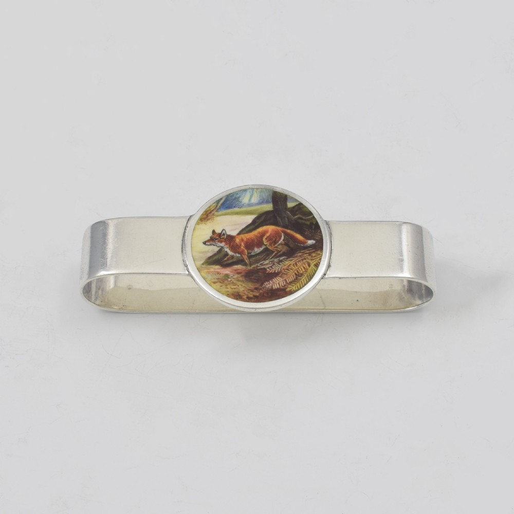Edwardian Silver & Enamel Fox Napkin Ring R. H. Halford & Sons