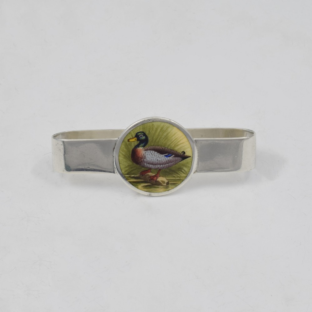Edwardian Silver & Enamel Duck Mallard Napkin Ring R. H. Halford & Sons View III