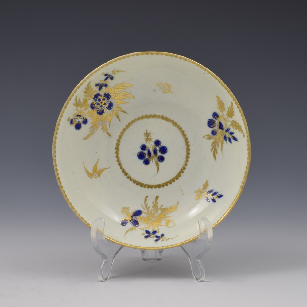 First Period Worcester Porcelain Cup & Saucer Trio c.1785 View II