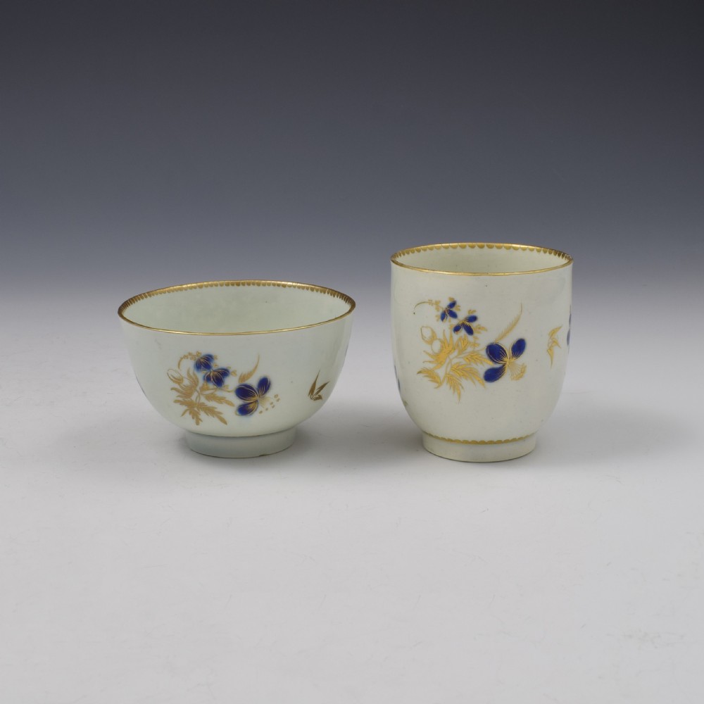 First Period Worcester Porcelain Cup & Saucer Trio c.1785 View IV
