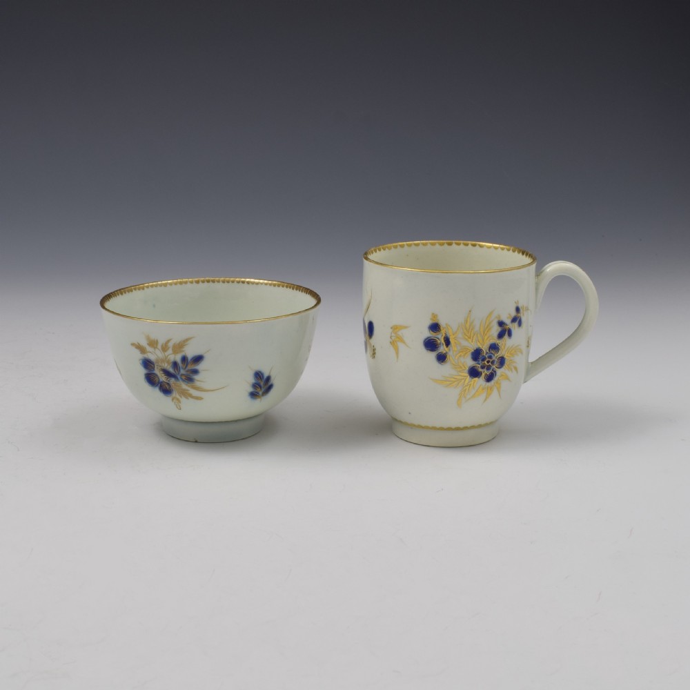First Period Worcester Porcelain Cup & Saucer Trio c.1785 View V