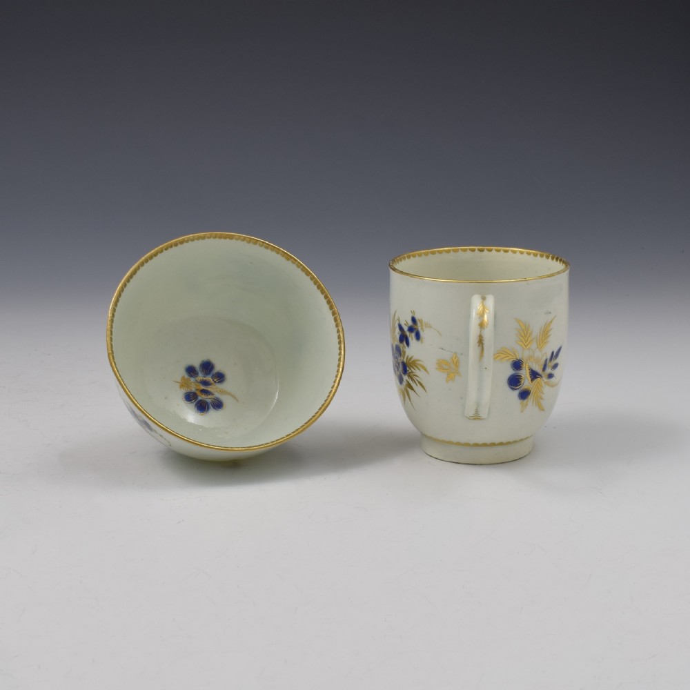 First Period Worcester Porcelain Cup & Saucer Trio c.1785 View VI