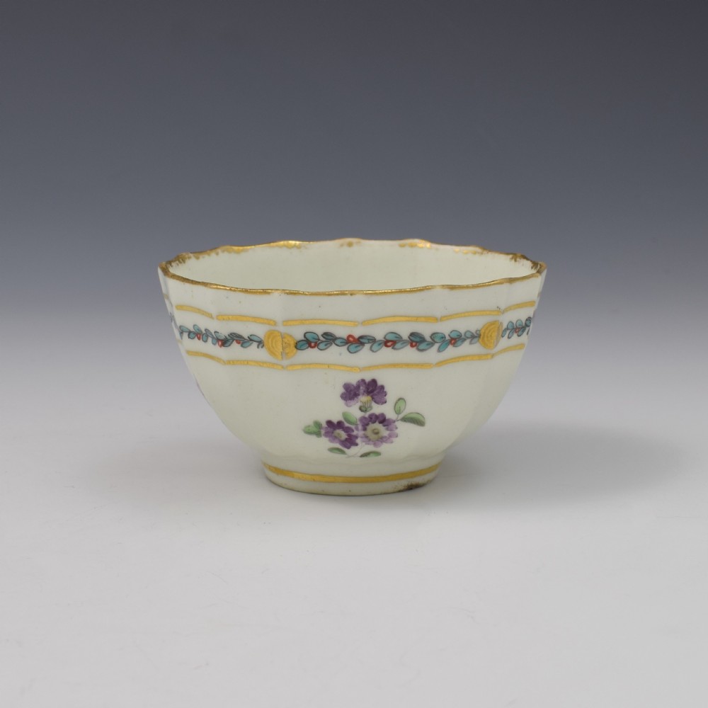 Chelsea Derby Porcelain Fluted Tea Bowl c.1770-1775 View II